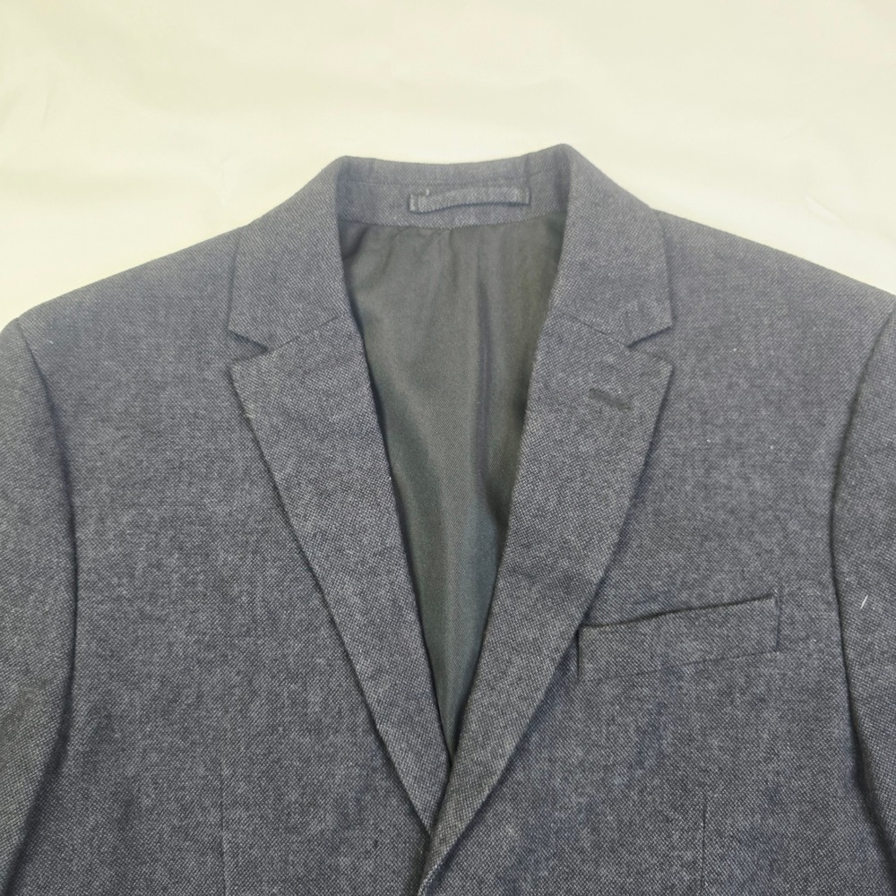 H&M Men's Slim Fit Blazer 34R Charcoal Grey Textured Two Button Sport Coat V96